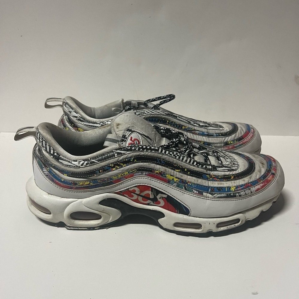 Nike Men’s Air Max Plus 97 City Pride Miami Shoes White/ Multicolor Size 14